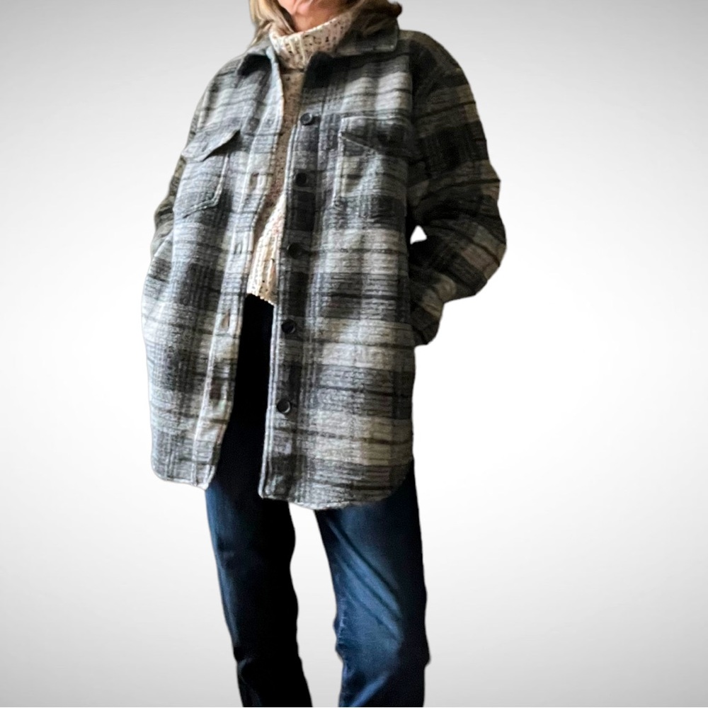 Joie Grey Plaid Shacket S